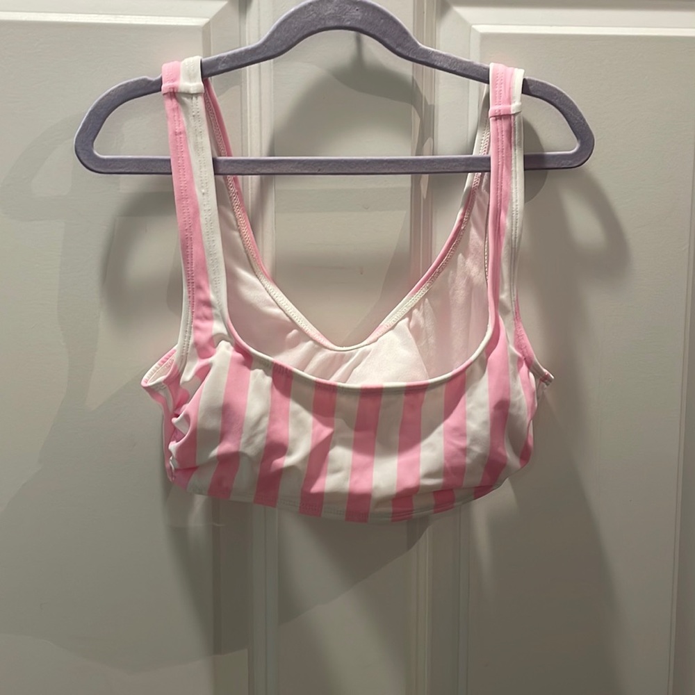 Stony clover x target, striped, pink, and white bikini